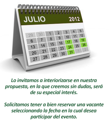 Calendario eventos en Julio 2012